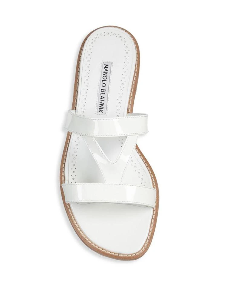 商品Manolo Blahnik|Manolo Blahnik - Fiondata Leather Slides,价格¥1955,第4张图片详细描述