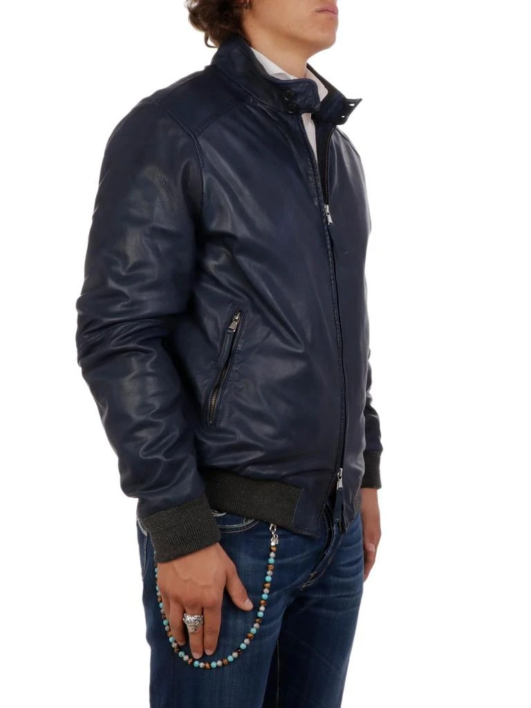 商品THE JACK LEATHERS|The jack leathers men's blue leather outerwear jacket,价格¥4450,第2张图片详细描述