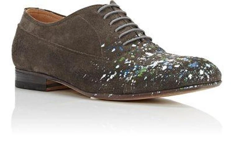 商品MAISON MARGIELA|Paint-Splatter-Detailed Cap-Toe Balmorals,价格¥2300,第2张图片详细描述