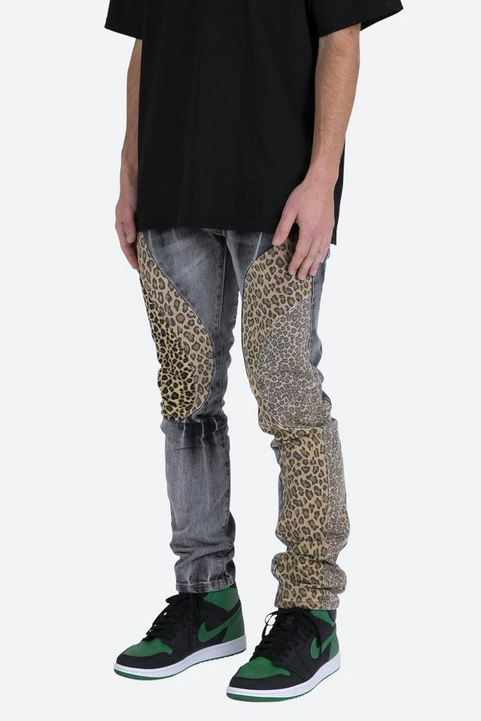 商品MNML|D422 Leopard Straight Denim - Black/Brown,价格¥190,第2张图片详细描述