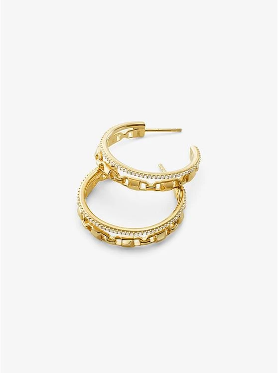 商品Michael Kors|Precious Metal-Plated Sterling Silver Mercer Link Pavé Halo Hoops,价格¥1344,第2张图片详细描述