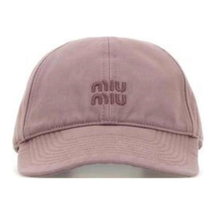 商品[国内直发] Miu Miu|缪缪 徽标刺绣 棉 鸭舌帽 女款 粉色,价格¥5586,第1张图片