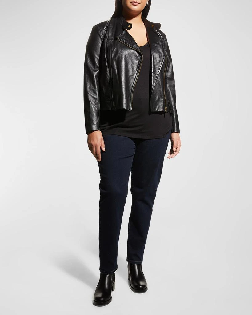 商品Michael Kors|Plus Size Leather Moto Jacket,价格¥1523,第3张图片详细描述