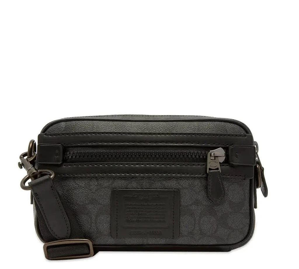 商品Coach|Coach Charcoal Signature Canvas Academy Crossbody,价格¥2591,第1张图片