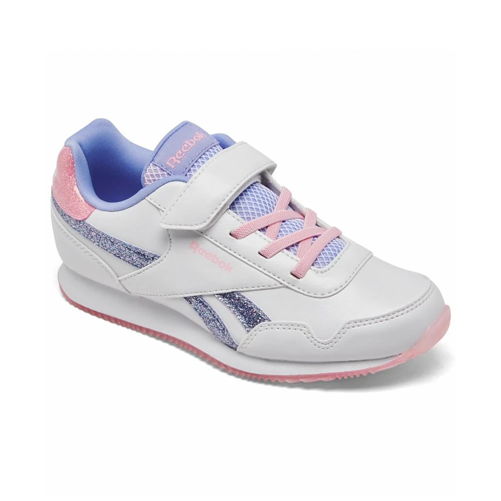 商品Reebok|Little Girls Royal Classic Leather Jog 3.0 Fastening Strap Casual Sneakers from Finish Line,价格¥331,第1张图片