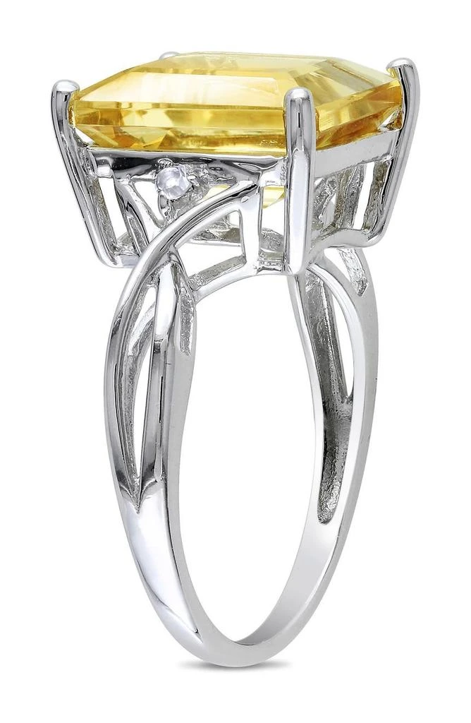 商品DELMAR|Sterling Silver Citrine & White Topaz Emerald Ring,价格¥700,第2张图片详细描述