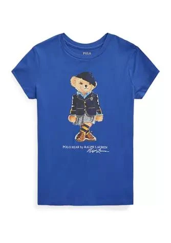 商品Ralph Lauren|Lauren Childrenswear Girls 7 16 Polo Bear Cotton Jersey T Shirt,价格¥103,第1张图片