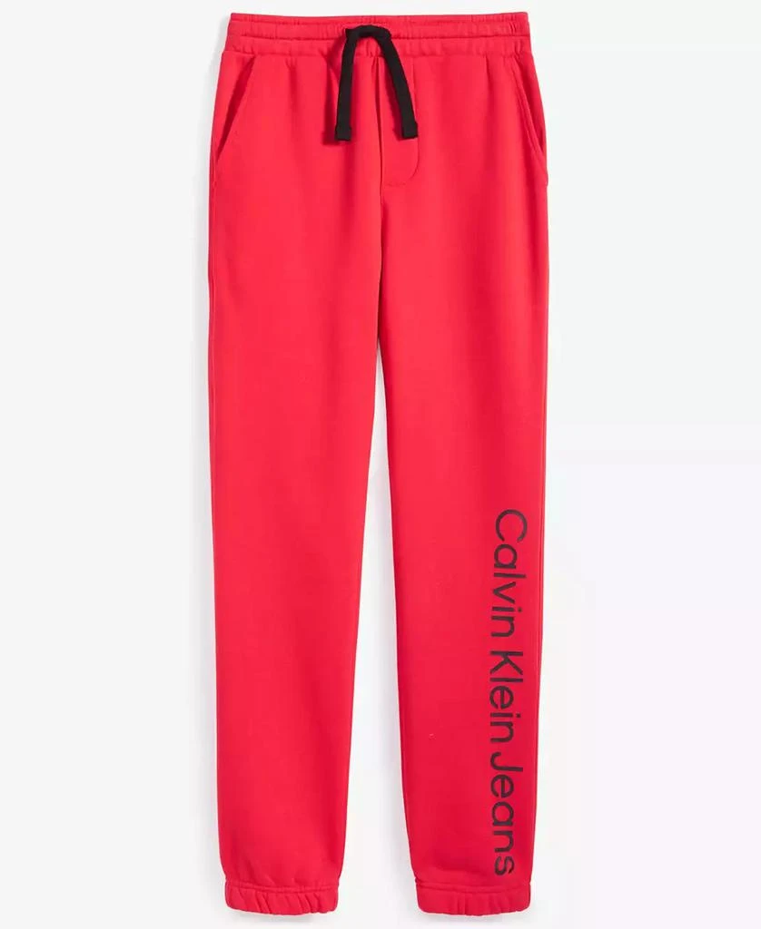 商品Calvin Klein|Big Boys Logo Leg Soft Fleece Jogger,价格¥85,第2张图片详细描述