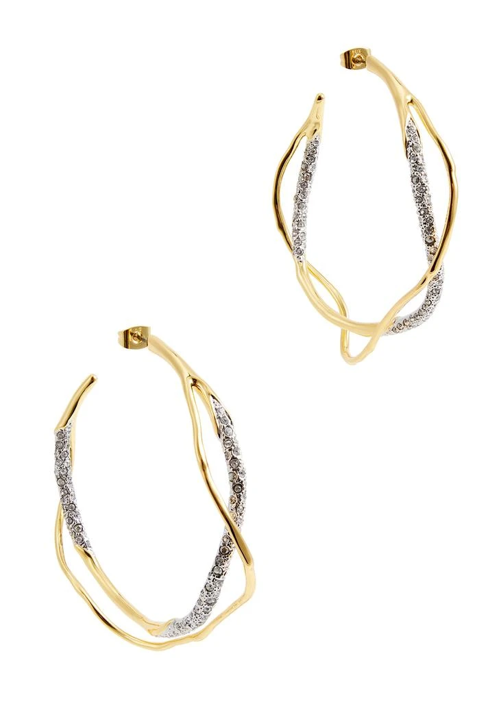 商品Alexis Bittar|Intertwined embellished 14kt gold-plated hoop earrings,价格¥2124,第1张图片