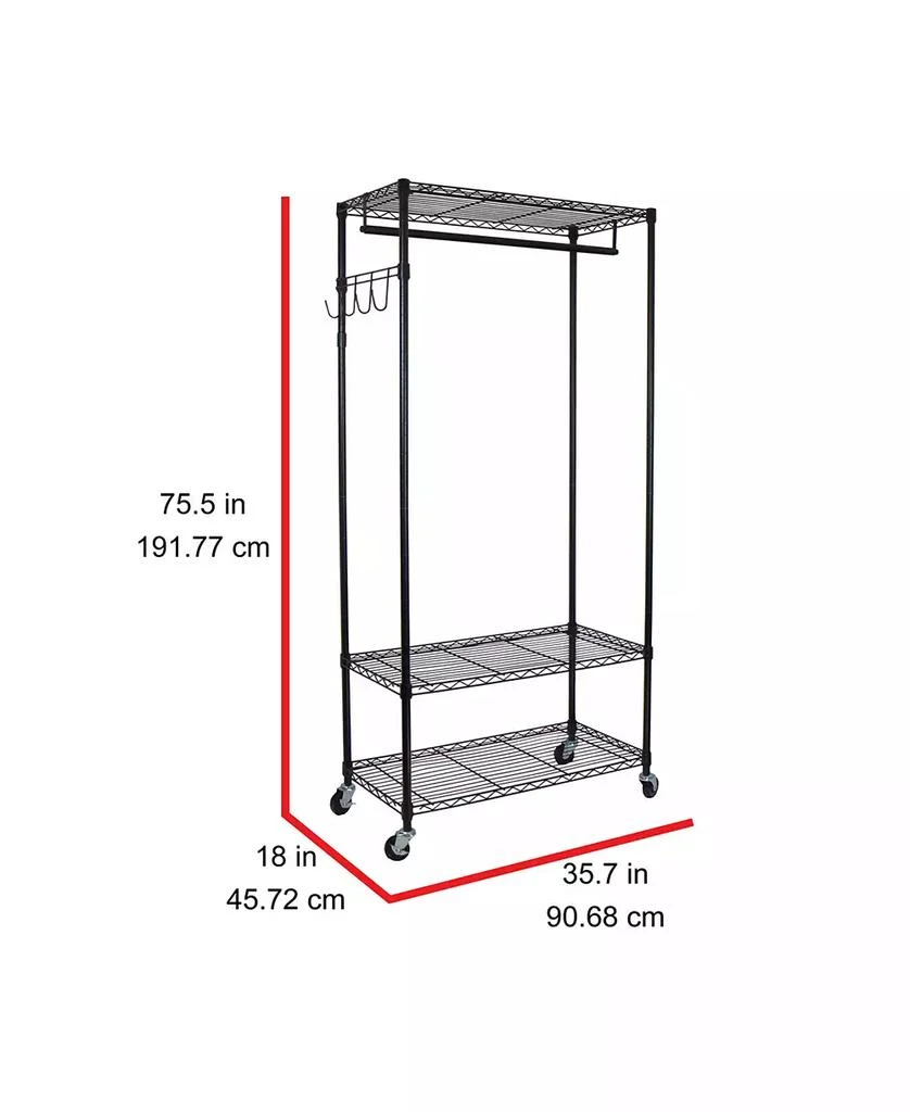 商品Oceanstar|Garment Rack with Adjustable Shelves with Hooks,价格¥1114,第4张图片详细描述