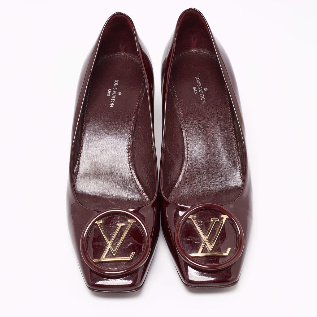 商品[二手商品] Louis Vuitton|Louis Vuitton Burgundy Patent Leather Madeleine Pumps Size 38.5,价格¥4912,第5张图片详细描述