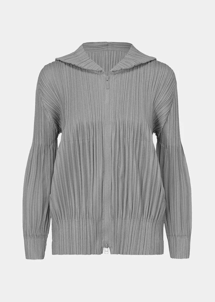 商品Pleats Please|Pleats Please Issey Miyake Cool Grey Fluffy Basics Hooded Jacket,价格¥4123,第1张图片