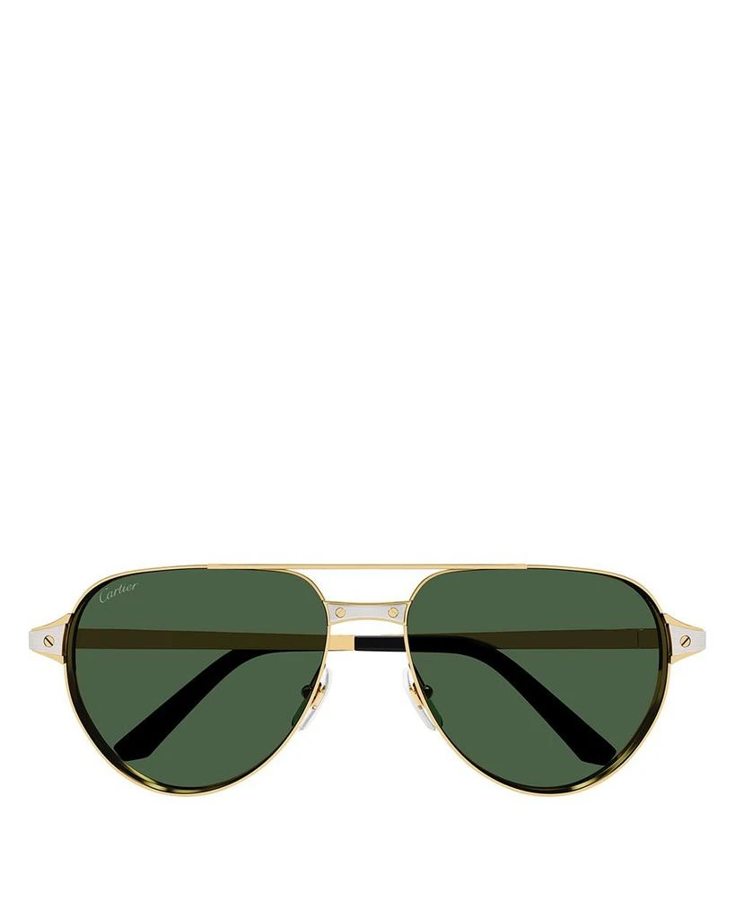 Santos Evolution 24K Gold & Platinum Plated Pilot Sunglasses, 59mm 商品