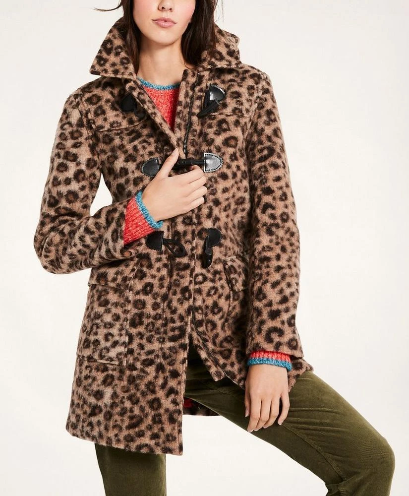 商品Brooks Brothers|Wool Blend Toggle Leopard Coat,价格¥1664,第1张图片