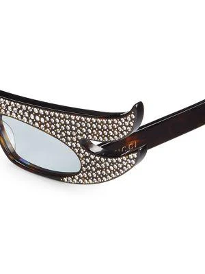商品Gucci|56MM Embellished Asymmetrical Cat Eye Sunglasses,价格¥9168,第3张图片详细描述