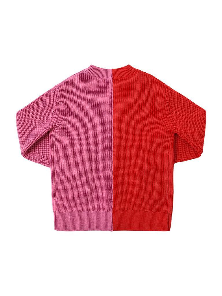 商品Stella McCartney|Two-tone Organic Cotton & Wool Cardigan,价格¥1226,第4张图片详细描述