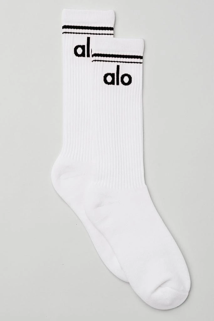 商品Alo|Unisex Throwback Sock - White/Black,价格¥211,第1张图片