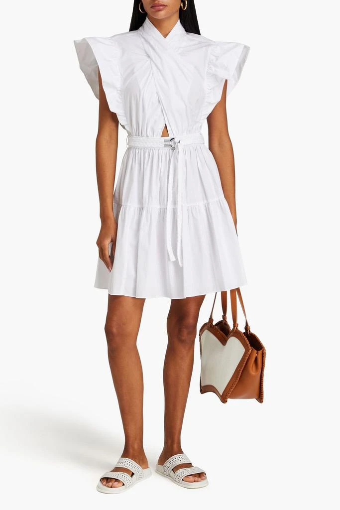 商品Derek Lam|Finn belted ruffled cotton-poplin mini dress,价格¥1689,第2张图片详细描述