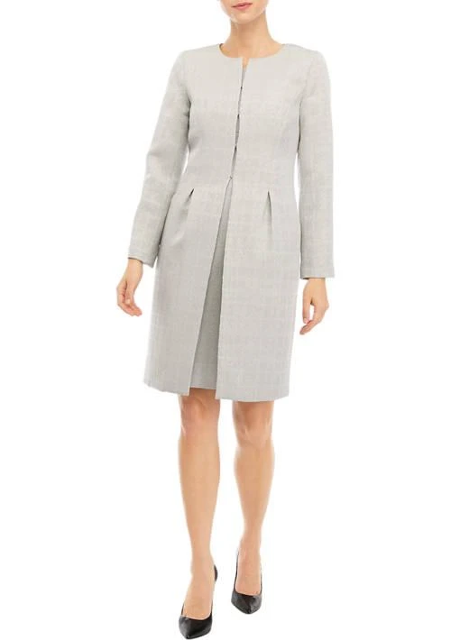 商品Le Suit|Suit Womens Textured Jacquard Long Jewel Neck Jacket And Sheath Dress Set,价格¥1350,第1张图片