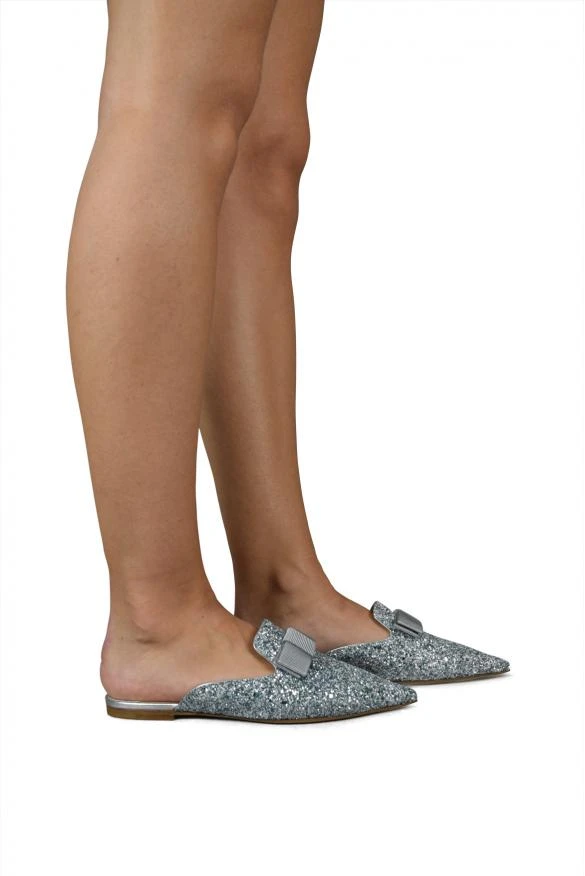 商品Jimmy Choo|女式 银色闪光穆勒鞋,价格¥1766,第2张图片详细描述