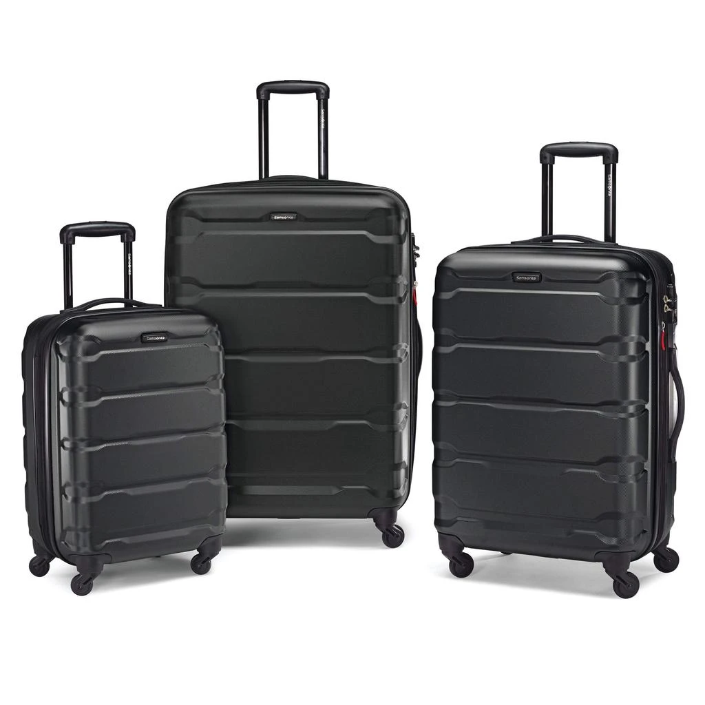 Samsonite Omni PC Hardside Expandable Luggage with Spinner Wheels, Checked-Medium 24-Inch, Black 商品