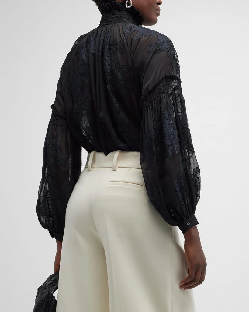 Baby Jane Silk Chiffon Lace Blouse 商品