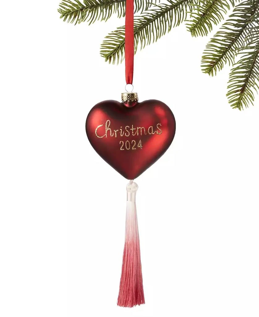 商品Holiday Lane|Burgundy and Blush Heart Ornament, Exclusively at Macy's,价格¥45,第3张图片详细描述