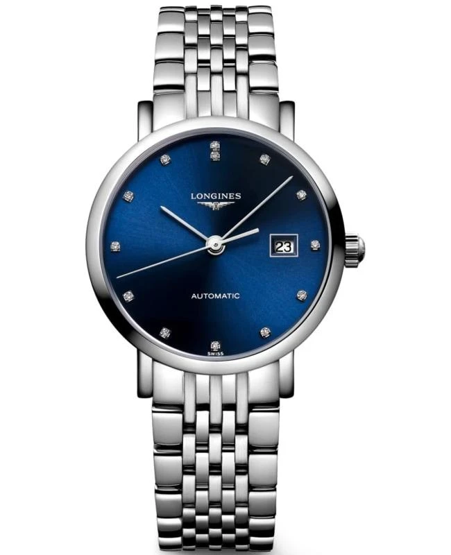 商品Longines|Longines Elegant Collection Automatic Blue Diamond Dial Steel Women's Watch L4.310.4.97.6,价格¥12966,第1张图片