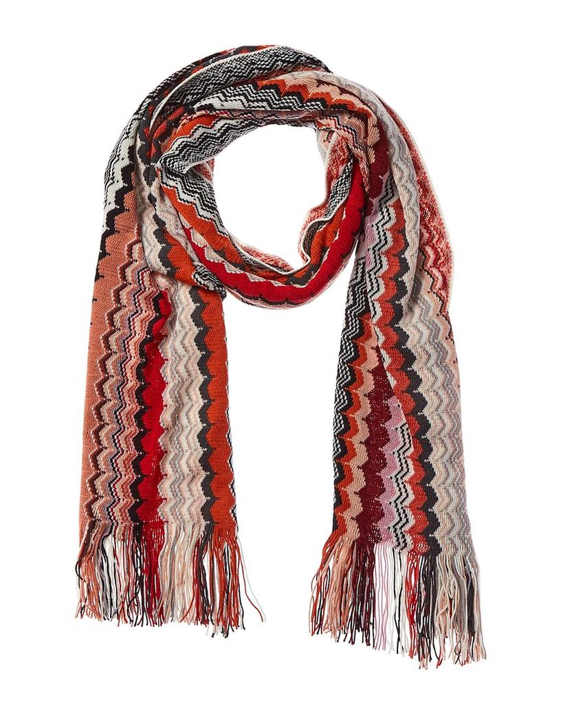 Missoni Wool-Blend Scarf, Orange商品第1张图片规格展示