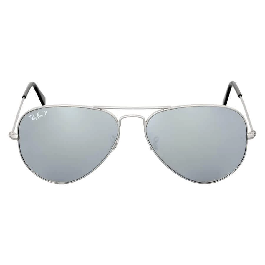 商品Ray-Ban|Aviator Mirror Polarized Silver Flash Aviator Unisex Sunglasses RB3025 019/W3 58,价格¥989,第2张图片详细描述