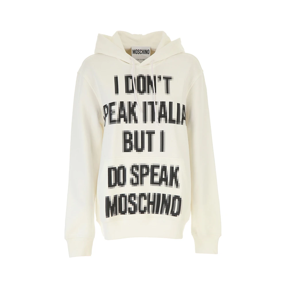 商品Moschino|MOSCHINO 女士白色字母印花连帽卫衣 A17799127-1002,价格¥2835,第1张图片