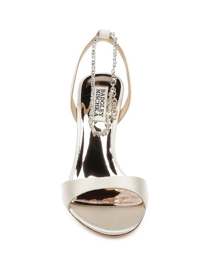 商品Badgley Mischka|Women's Tiffany Crystal Ankle Chain High Heel Sandals,价格¥529,第4张图片详细描述