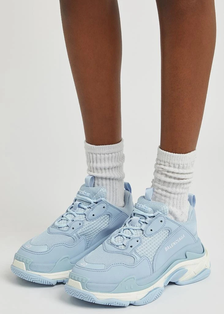 商品Balenciaga|Triple S blue mesh and leather sneakers,价格¥4028,第5张图片详细描述