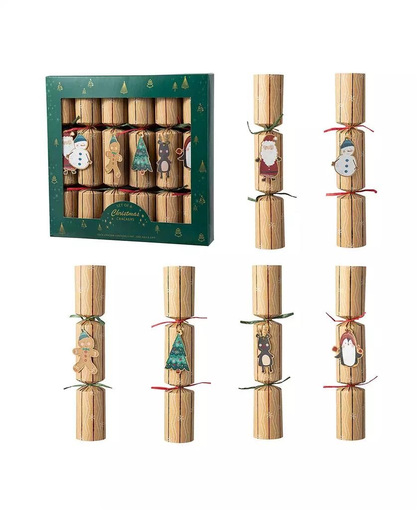 商品Glitzhome|6PK 2''D X 12.00''H Christmas Kraft Paper Characters Tag Party Cracker with Gift Contents,价格¥626,第1张图片