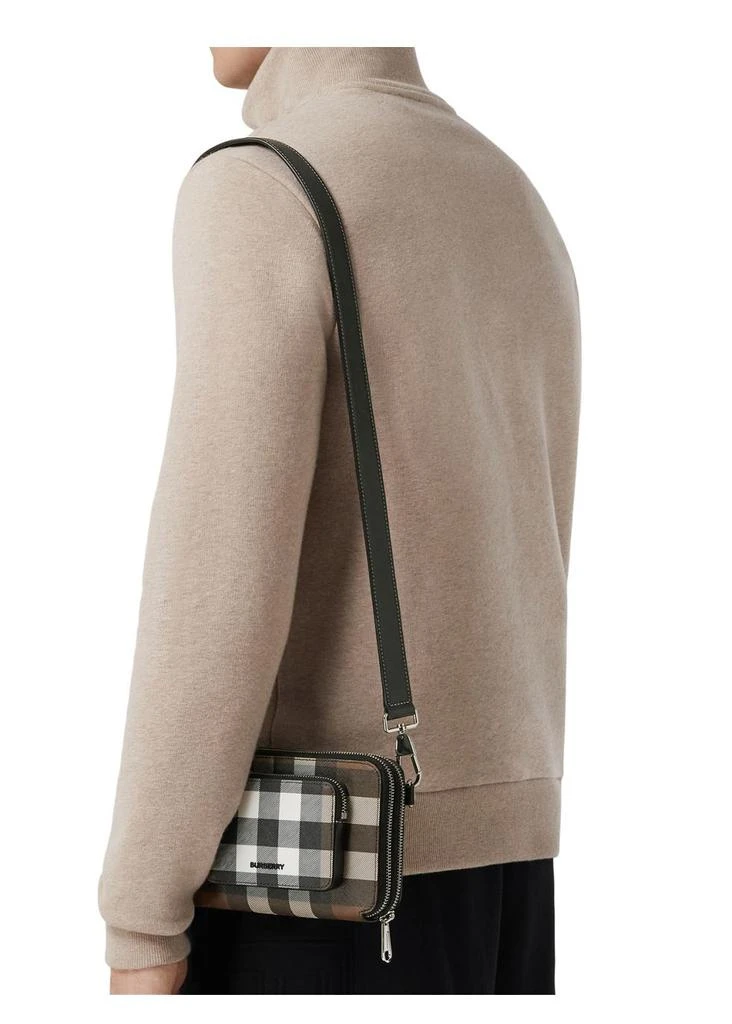 商品Burberry|Check and leather crossbody bag,价格¥8092,第3张图片详细描述