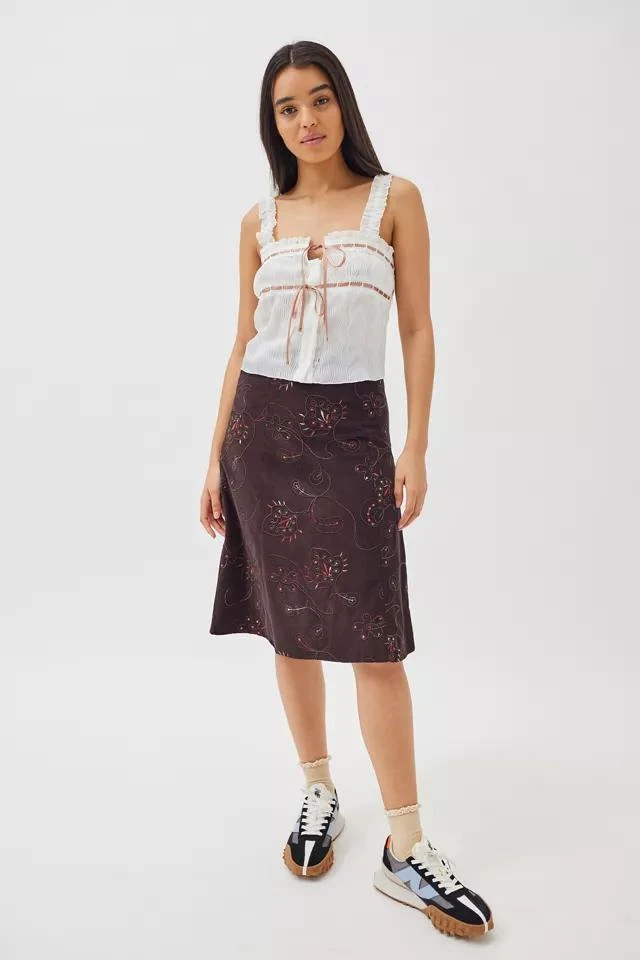 商品Urban Renewal|Urban Renewal Remnants Floral Embellished Midi Skirt,价格¥341,第1张图片