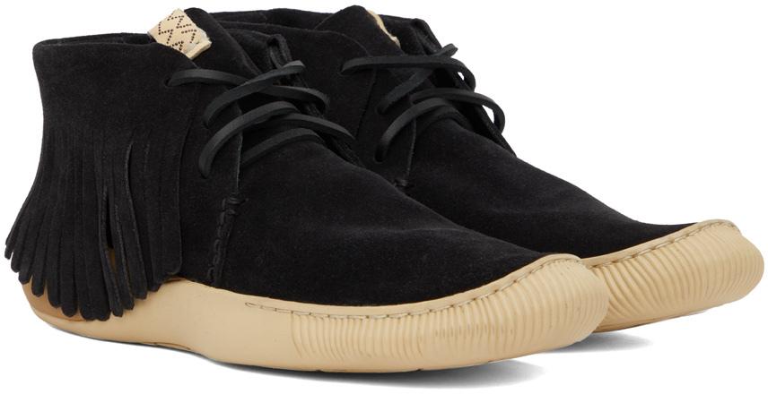 Black Suede Fringed Boat Shoes商品第4张图片规格展示