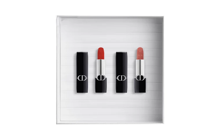 商品[国内直发] Dior|迪奥 烈艳蓝金明星礼盒口红 丝绒 易上色丝绒持久气色 3.5g*2,价格¥735,第3张图片详细描述
