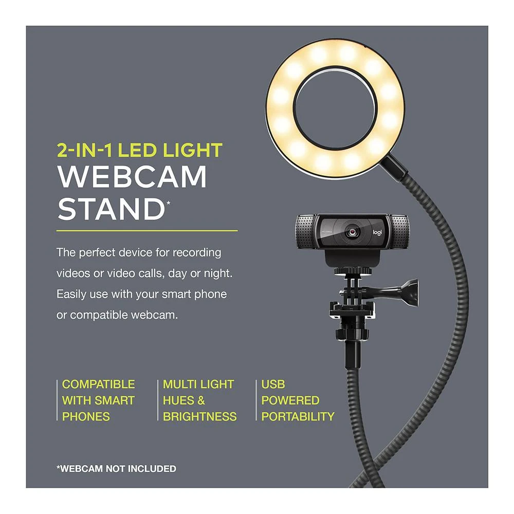 商品Logitech|Hd Webcam With Blackout Yeti Microphone, Usb Hub, Ring Light,价格¥1495,第2张图片详细描述