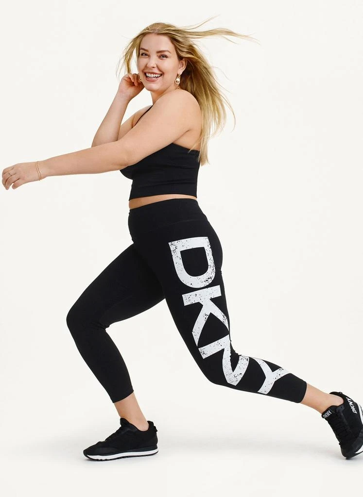 商品DKNY|Distressed Crackle Logo High Waist Legging,价格¥340,第2张图片详细描述