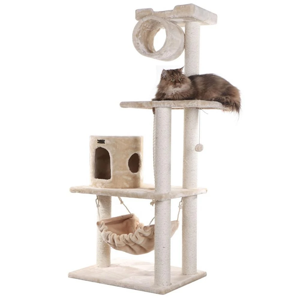 商品Macy's|62" Real Wood Cat Tree & Hammock With Scratch Posts,价格¥2015,第1张图片