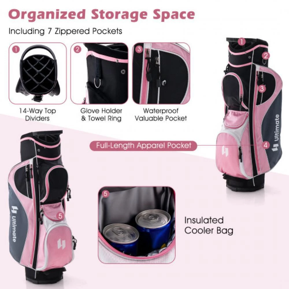 商品Hivvago|Women's Complete Golf Club Set Right Hand with Rain Hood-Pink,价格¥2866,第5张图片详细描述