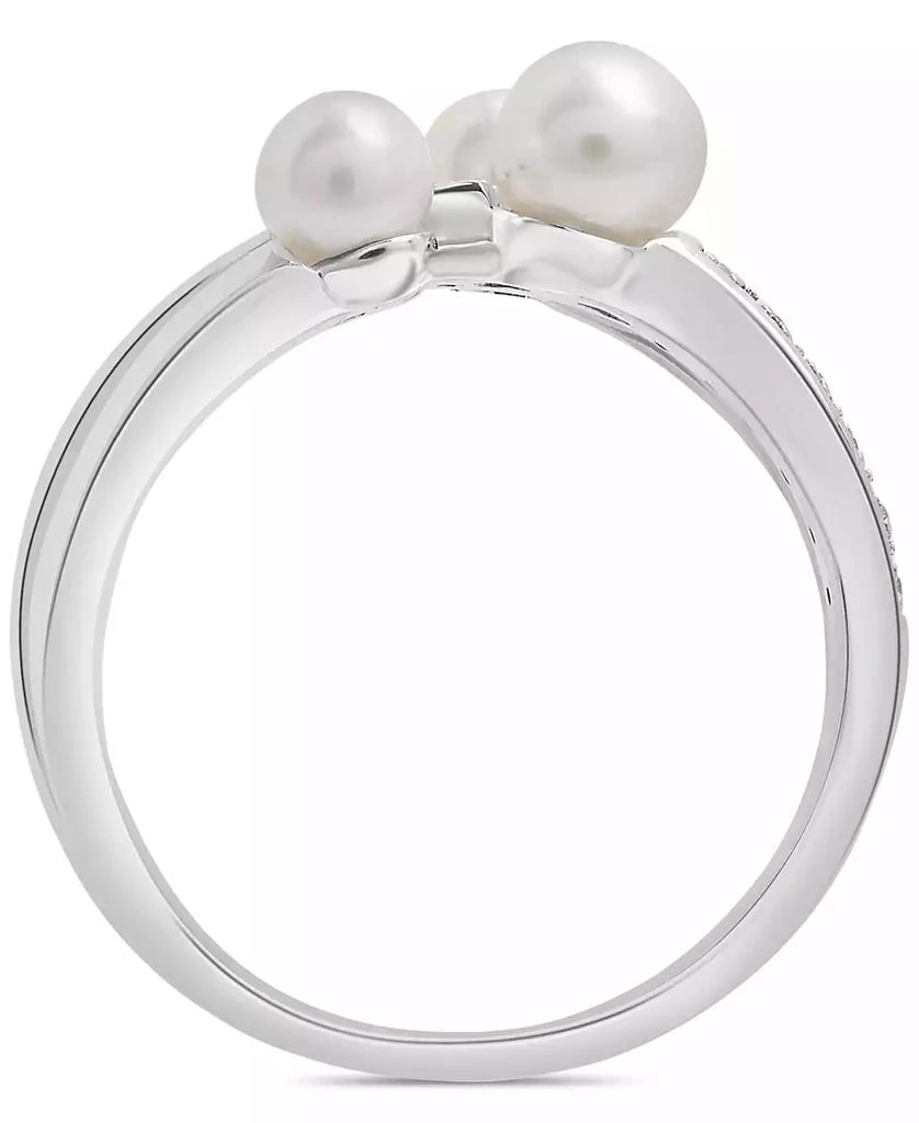 商品Macy's|Cultured Freshwater Pearl (4 & 5mm) & Diamond (1/20 ct. tw.) Statement Ring in Sterling Silver,价格¥914,第3张图片详细描述