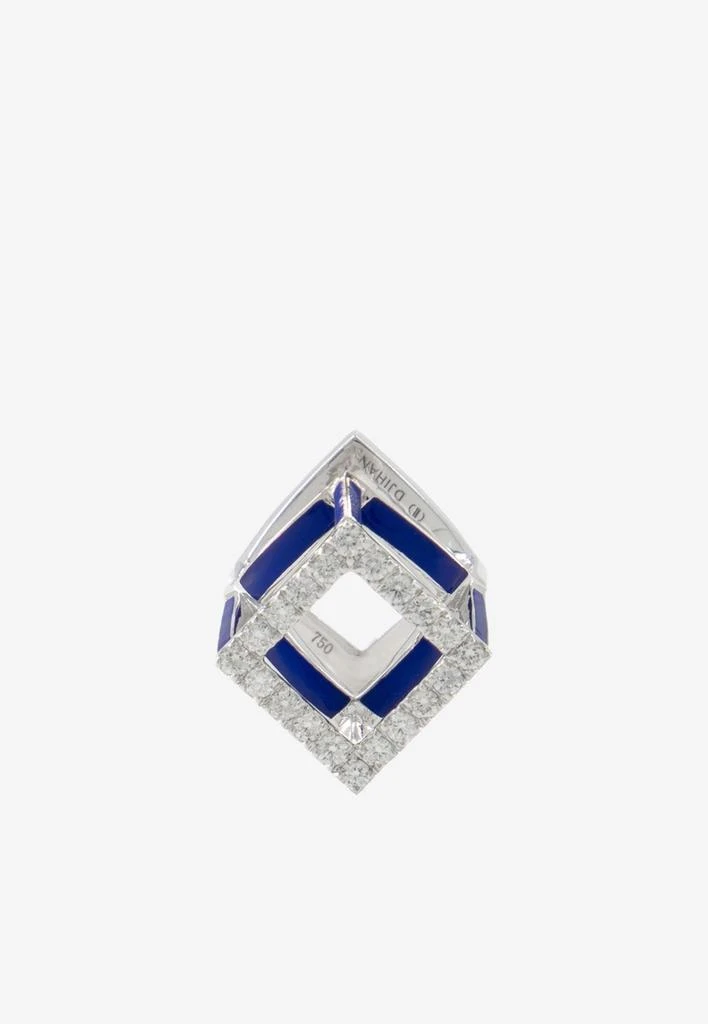 商品Djihan|Cube Mirage Diamond Ring in 18-karat White Gold,价格¥25695,第1张图片