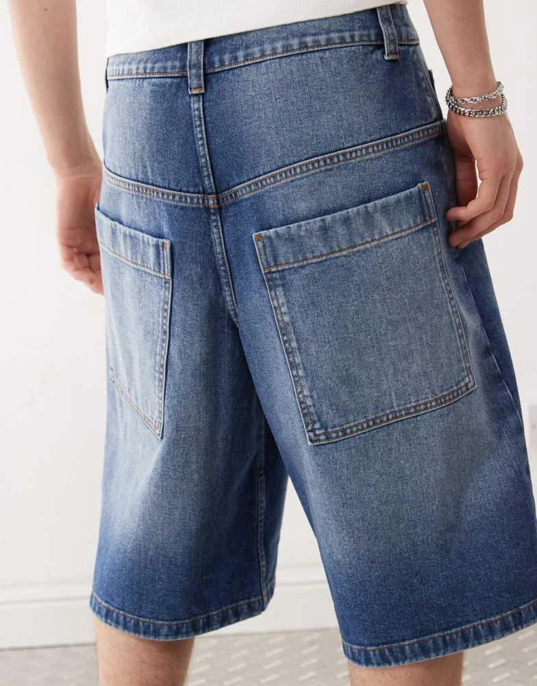 商品COLLUSION|COLLUSION denim skater jorts in midwash,价格¥260,第5张图片详细描述