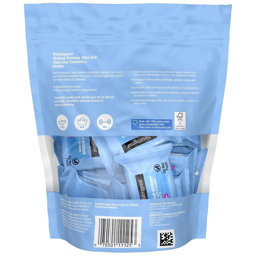 商品Neutrogena|Cleansing Makeup Remover Wipes, Individually Wrapped Unspecified,价格¥79,第2张图片详细描述