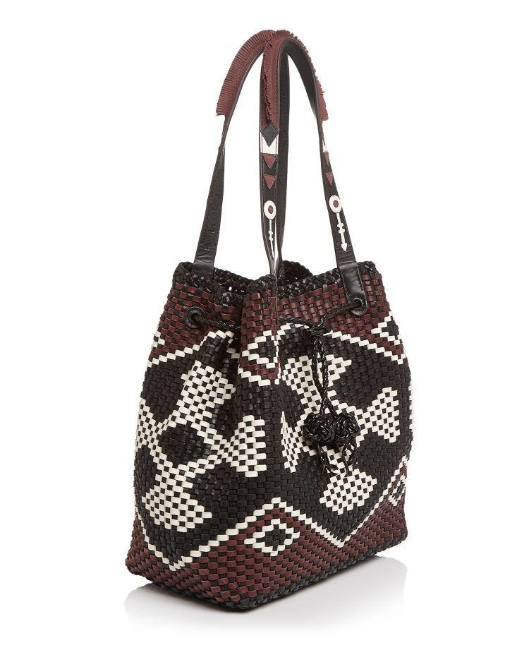 商品Tory Burch|Large Drawstring Woven Leather Tote,价格¥2675,第4张图片详细描述