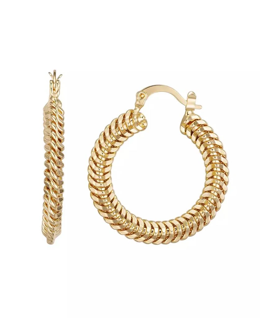 商品Macy's|Gold-Plated Wave Hoop Earrings,价格¥85,第1张图片