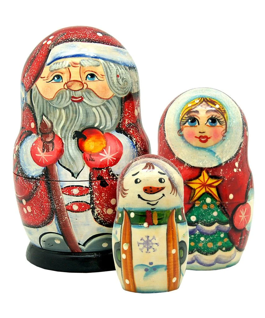 商品G. DeBrekht|Designocracy Santa Family and Snowman 3-Piece Nested Doll G.DeBrekht,价格¥861,第1张图片
