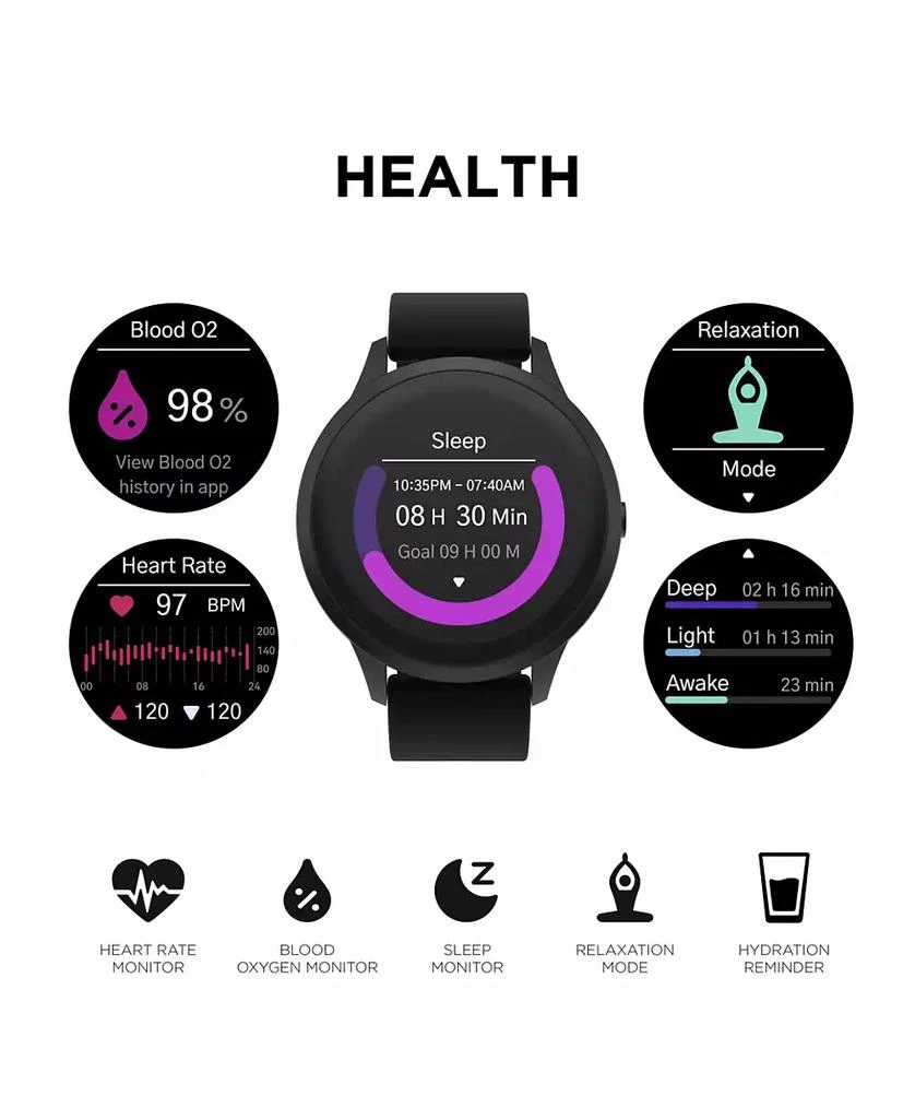 商品iTouch|Sport 4 Unisex Silicone Strap Smartwatch 43.2mm,价格¥453,第3张图片详细描述